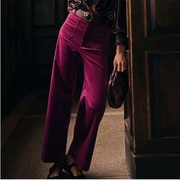 Anthropologie Maeve The Colette Corduroy Cropped Wide Leg Pants in Size 34 - Picture 2 of 7